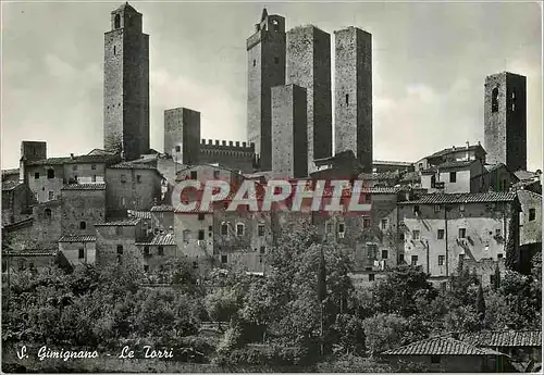 Moderne Karte Citta di S Gimignano (Siena) Le Torri