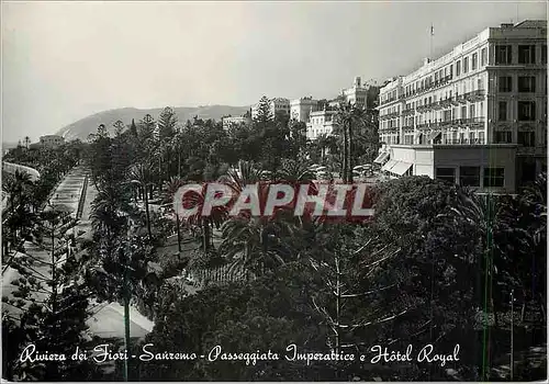 Moderne Karte Riviera dei Fiori Sanremo Passeggiata Imperatrice e Hotel Royal