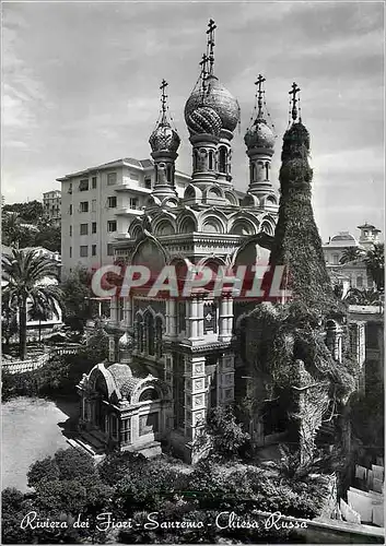 Moderne Karte Riviera dei Fiori SanRemo Chiesa Russa La cote des Fleurs Sanremo Eglise Russa