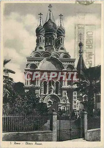 Moderne Karte San Remo Chiesa Russa Russie Russia