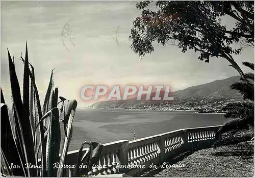 Moderne Karte San Remo Riviera dei fiori Panorama da Levante Riviere des Fleurs Panorama vu du Levant