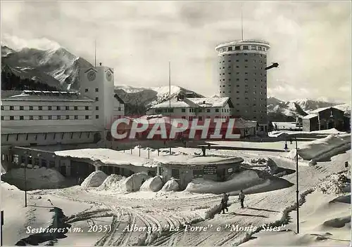 Moderne Karte Sestriere Alebergh La Torre e Monte Sises