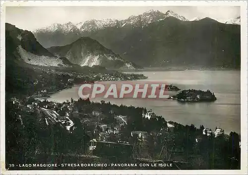 Cartes postales moderne Lago Maggiore Stresa Borromeo Panorama Con Le Isole