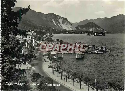 Cartes postales moderne Lago Maggiore Stresa Panorama Bateaux