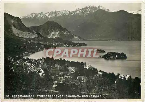 Cartes postales moderne Lago Maggiore Stresa Borromeo Panorama Con Le Isole