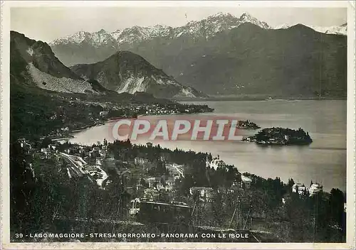 Moderne Karte Lago Maggiore Stresa Borromeo Panorama Con Le Isole