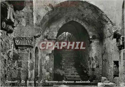 Cartes postales moderne Siracusa La cripta di S Marriano Ingresso medioevale La crypte de St Martien Entree mediavale