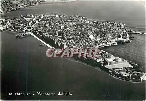 Moderne Karte Siracusa Panorama dall alto Vue de l'aeroplane