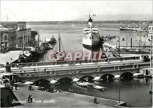 Moderne Karte Siracusa Porto piccolo Petit port Bateaux