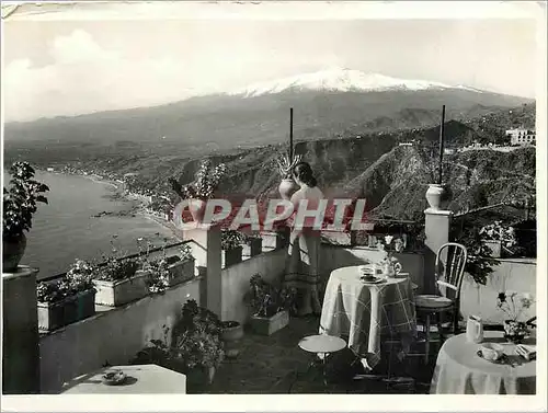 Cartes postales moderne Taormina Panorama Etna Vista dalla Pens Elio