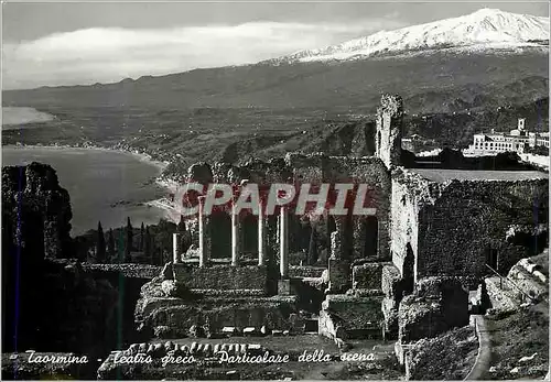 Moderne Karte Taormina Teatro greco Particolare della scena Theatre Greque Detail de la Scene