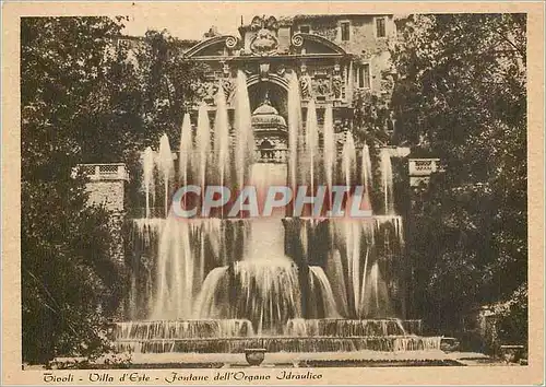 Moderne Karte Tivoli Villa d'Este Fontana dell'Organo Idraulico