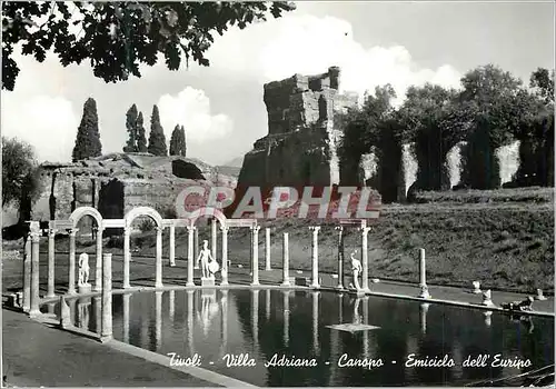 Moderne Karte Tivoli Villa Adriana Canopo Emiciclo dell'Euripo Canope Hemicycle de l'Euripe