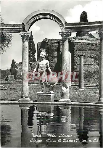 Cartes postales moderne Tivoli Villa Adriana Canopo Statua di marte(Ve sec a C) Statue des Mars
