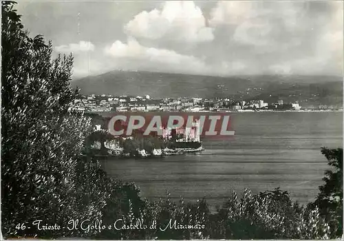 Cartes postales moderne Trieste Il Golfo e Castello di Miramaze Le Golfe et Chateau de Miramare