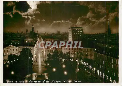 Cartes postales moderne Torino di notte Panorama dalla Stazione di Porta Nuova