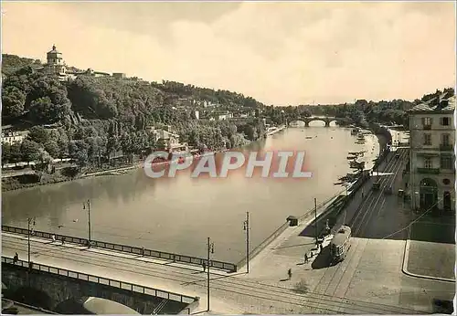 Moderne Karte Torino Il Po Monte Cappuccini Tramway