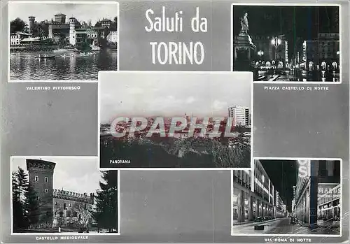 Moderne Karte Torino Saluti da