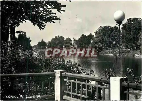 Moderne Karte Torino Il fiume Po Le Fleuve Po