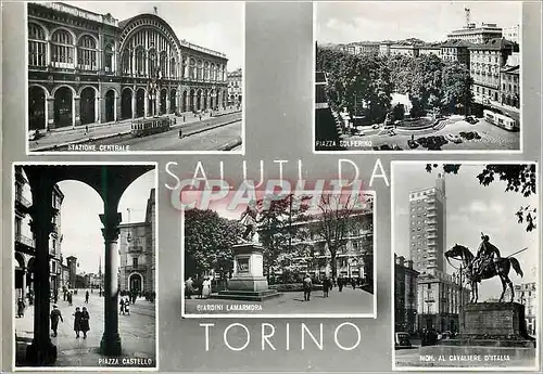 Moderne Karte Torino Saluti Da