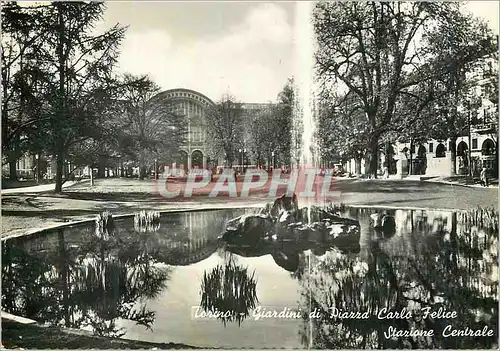 Cartes postales moderne Torino Giardini di Piazza Carlo Felice Stazione Centrale Jardins de la Place Carlo Felice et gar