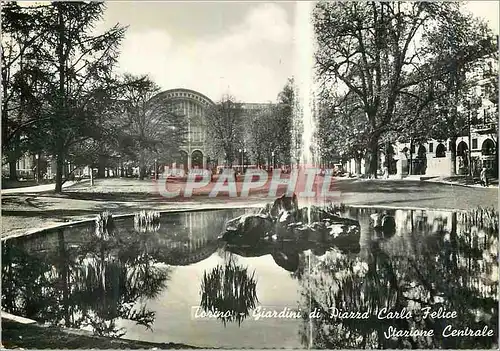 Moderne Karte Torino Giardini di Piazza Carlo Felice Stazione Centrale Jardins de la Place Carlo Felice et gar