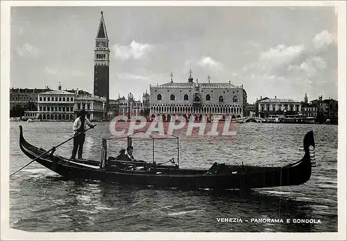 Moderne Karte Venezia Panorama E Gondola Bateau