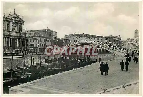 Moderne Karte Venezia Ponte nuovo della Stazione e Chiesa degli Scalzi Bateaux