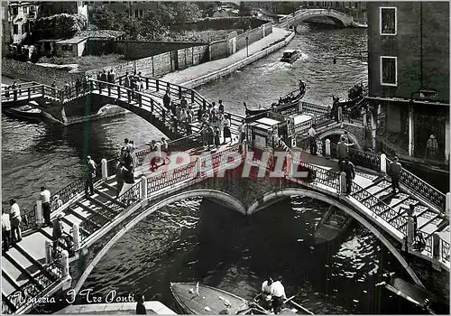 Moderne Karte Venezia Venice Les trois ponts