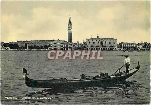 Moderne Karte Venezia Panorama e Gondola Panorama et gondole Bateaux