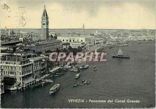 Moderne Karte Venezia Panorama del Canal Grande Panorama de la Ville Bateaux