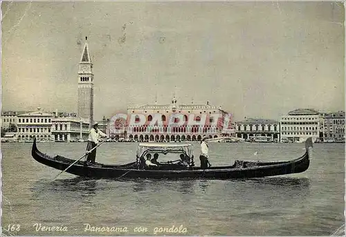 Moderne Karte Venezia Panorama avec Gondole Bateau