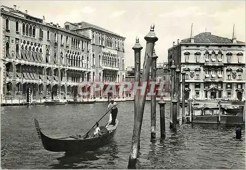 Moderne Karte Venezia Canal Grande avec Ca Foscari Bateau