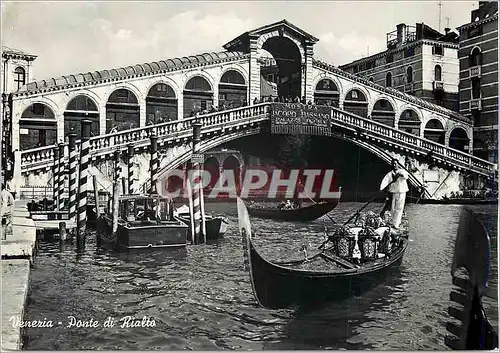 Moderne Karte Venezia Ponte di Rialto Pont de Rialto Bateaux