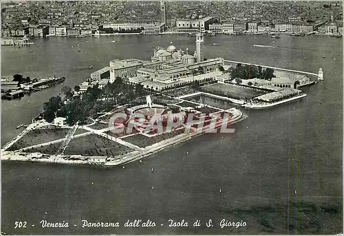 Moderne Karte Venezia Panorama dall'alto Isola di S Giorgio Panorama vu d'en haut Ile St George