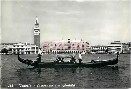 Moderne Karte Venezia Panorama avec Gondole Bateau