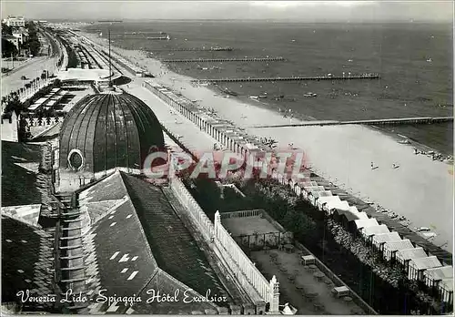Cartes postales moderne Venezia Lido Spiaggio Hotel Excelsior La Plage de l'hotel Excesior