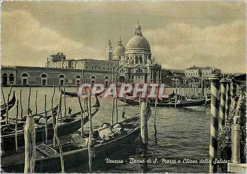 Moderne Karte Venezia Bacino di S Marco e Chiesa della Salute Bassin de S Marco avec l'Eglise della Salute Bat