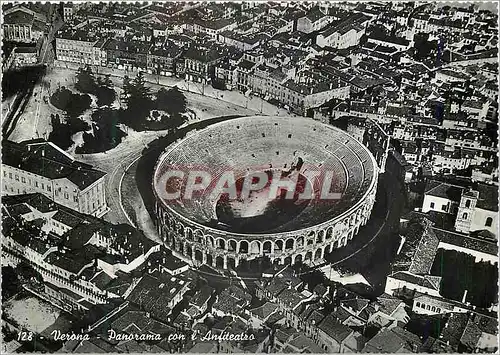 Moderne Karte Verona Panorama con l'Anfiteratro