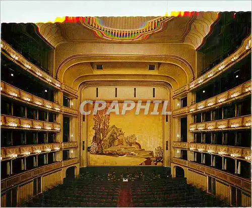 Moderne Karte Vienne Vue interieur de l'Opera avec rideau de fer