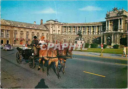 Moderne Karte Vienne Holburg Heldenplaiz mit Prinz Eugne Denkmal Caleche Chevaux