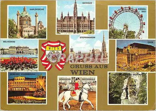 Cartes postales moderne Vienne Belvedere Stephansdom Oper Cheval Militaria