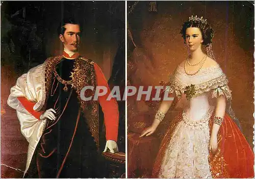 Cartes postales moderne Kaiser Franz Joseph l und Prinzessin Elisabeth als Brautpaar (ein Jahr vor der Hochzeit) vom Hof