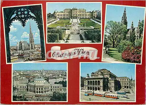 Cartes postales moderne Vienne Souvenir Stephansdom Belvedere Rathaus Burgtheater Oper