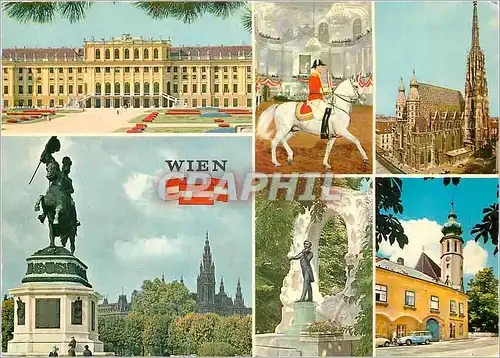 Moderne Karte Vienne Souvenir Schoss Schonbrunn  Cheval Militaria