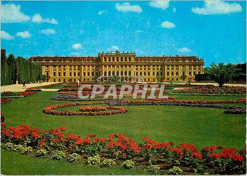 Cartes postales moderne Vienne Schonbrunn Le Chateau et l parterre de fleurs