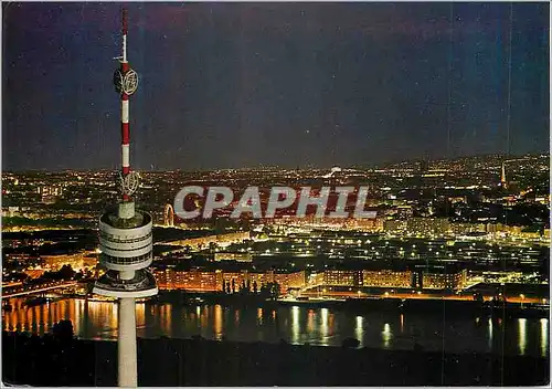 Moderne Karte Vienne Donauturm Blick vom Donauturm