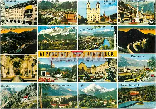 Moderne Karte Alpenstadt Innsbruck