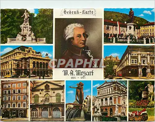 Moderne Karte Vienne Wien Vedenk Karte M A Mozart 1756 1791 Denkmal Salzburg