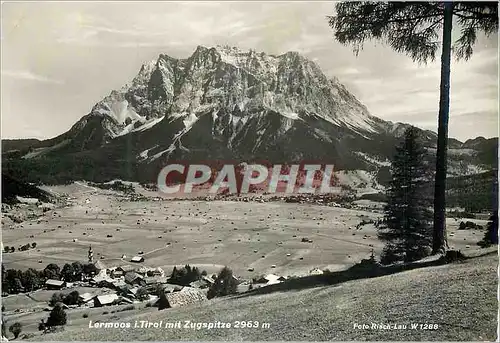 Moderne Karte Lermoos i Tirol mit Zugspitze